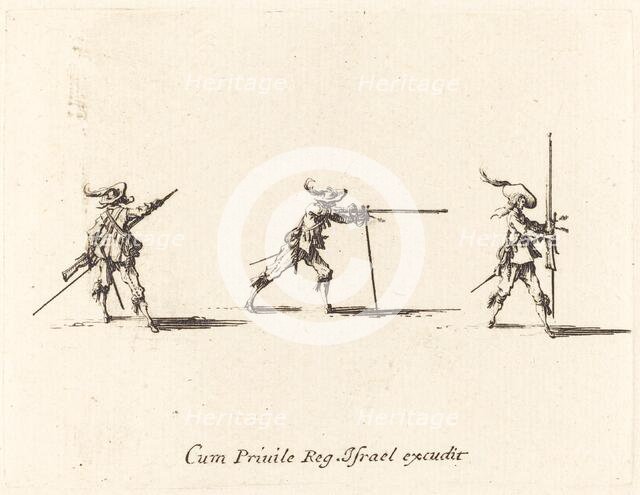 Taking the Firing Position with the Musket, 1634/1635. Creator: Jacques Callot.