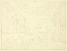Study for South Sea House, Dividend Hall, from Microcosm of London, c. 1810. Creator: Augustus Charles Pugin.