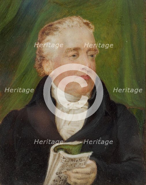 Miniature portrait of a man, 1825. Creator: Unknown.