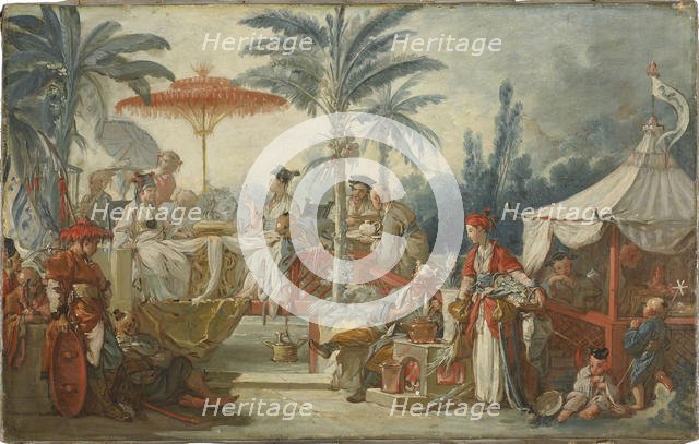 The Meal of the Emperor of China (Le Repas de l'empereur de Chine), 1742. Creator: Boucher, François (1703-1770).