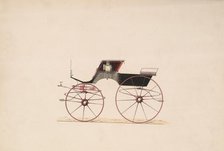 Design for 4 seat Phaeton, no top (unnumbered), 1850-70. Creator: Brewster & Co.