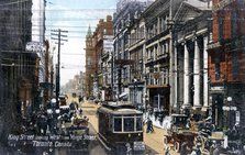 Looking west along King Street, Toronto, Canada, c1900s. Artist: Unknown