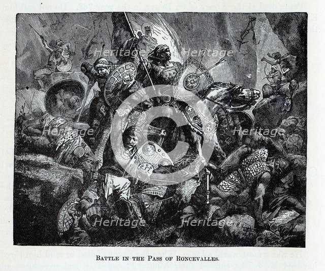 The Battle of Roncevaux Pass, 1882. Artist: Anonymous  