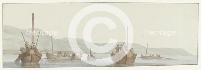 Coral fishermen at the city of Scilla, 1778. Creator: Louis Ducros.