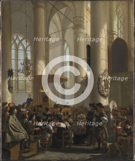 Interior of a Dutch Church, 1659. Creator: Rutger van Langevelt.