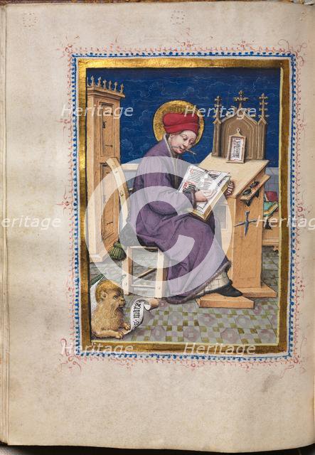 Gospel Book with Evangelist Portraits: Saint Mark, c. 1480. Creator: Hausbuch Master (German).