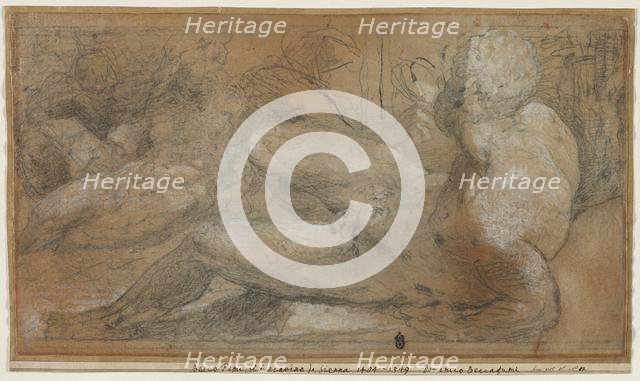 Three Male Nudes, c. 1540-1547. Creator: Domenico Beccafumi (Italian, 1486-1551).