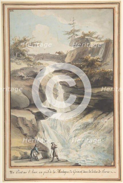A Bridge on the Aar, at the Foot of the Grimsel, in the Canton of Berne, ca. 1775. Creator: Caspar Wolf.