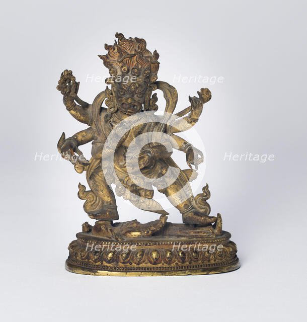 Enlightened Protector Mahakala with Six Arms (Shadbhuja), 18th/19th century. Creator: Unknown.