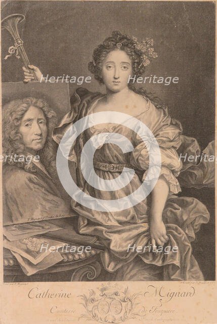 Portrait of Catherine Mignard, Comtesse de Feuquières (1657-1742), 1735. Creator: Daullé, Jean (1703-1763).