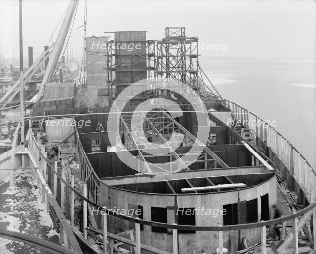 Steamer "City of Cleveland", stern view showing construction, 1907. Creator: Unknown.