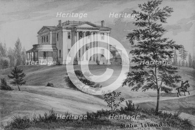Colonial Mansion on Staten Island, New York, ca. 1872. Creator: Augustus Köllner.