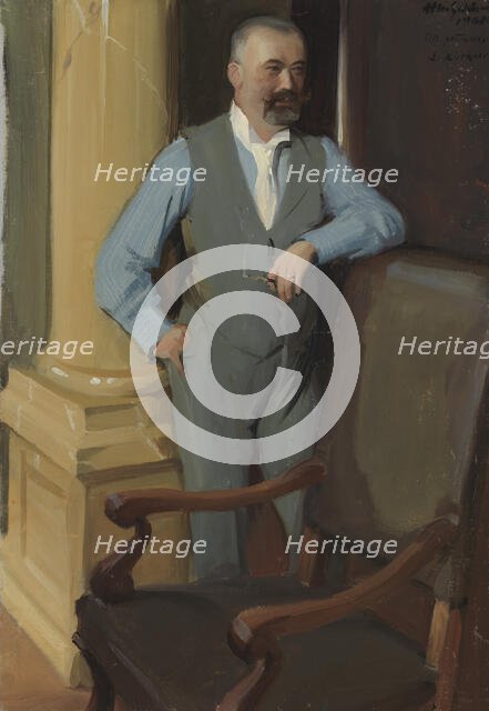 Portrait of August Nilsson Keirkner, Finnish ironmaster and engineer, 1904.  Creator: Albert Gebhard.