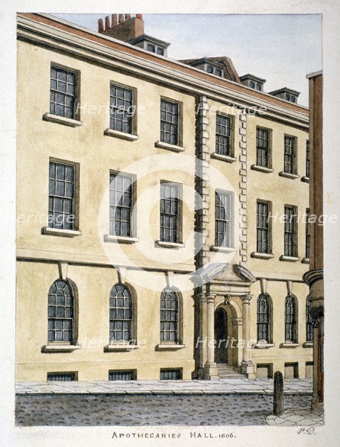 Apothecaries' Hall, City of London, 1806.  Artist: Valentine Davis