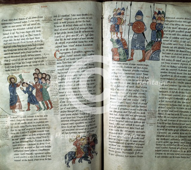 12th century bible located in the library of the Royal Collegiate Church of San Isidoro, depictin…