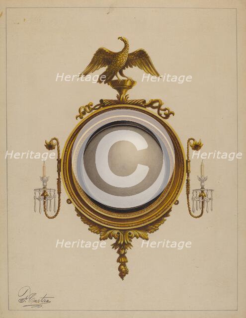 Mirror (one of a pair), 1936. Creator: Ferdinand Cartier.