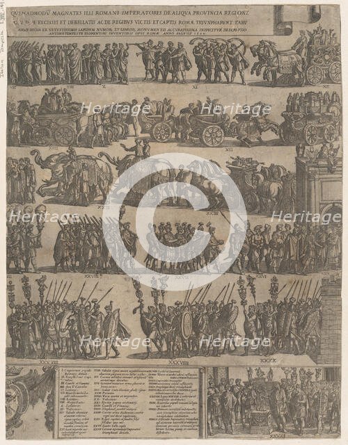 Triumph of a Roman Emperor (left side), 1603. Creator: Antonio Tempesta.