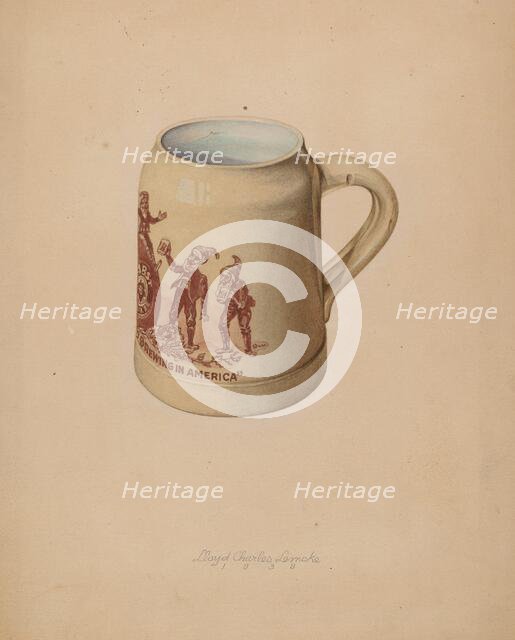 Stoneware Mug for Beer, 1939. Creator: Lloyd Charles Lemcke.