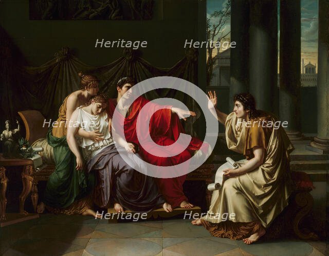 Virgil Reading the "Aeneid" to Augustus, Octavia, and Livia, 1790/93. Creator: Jean Baptiste Joseph Wicar.