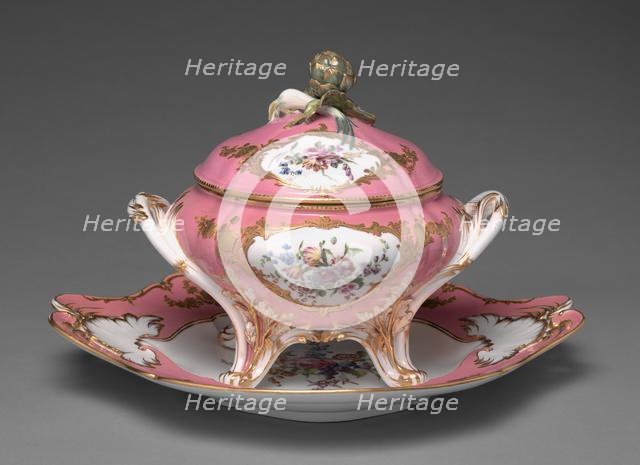 Covered Tureen on Stand (1 of 2), 1757. Creator: Sèvres Porcelain Manufactory (French, est. 1740).