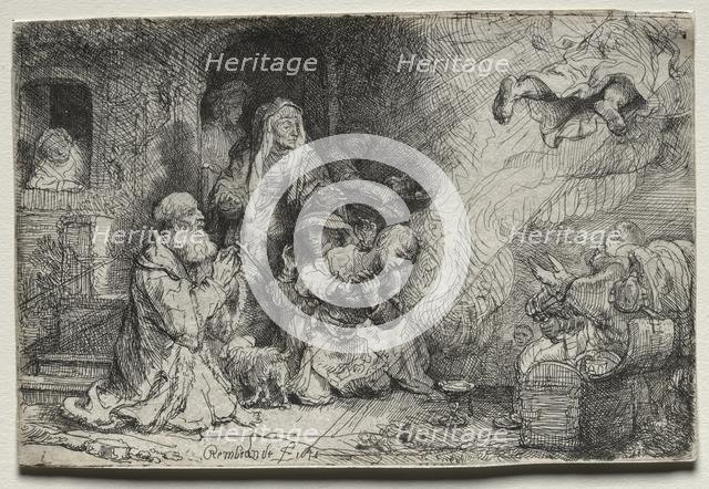 The Angel Departing from the Family of Tobit, 1641. Creator: Rembrandt van Rijn (Dutch, 1606-1669).