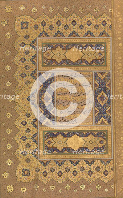 Unwan, Folio from the Shah Jahan Album, recto and verso: ca. 1630-40. Creators: Mir 'Ali Haravi, Shah Jahan.