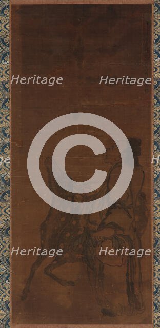 An Immortal and a deer looking at a dragon overhead, 1751. Creator: Tuan Shigen.