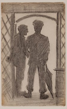 Two Figures in a Doorway, between 1860 and 1897. Creator: Homer Dodge Martin.