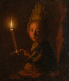 Girl with Burning Candle, c1699-1706. Creator: Godfried Schalcken.