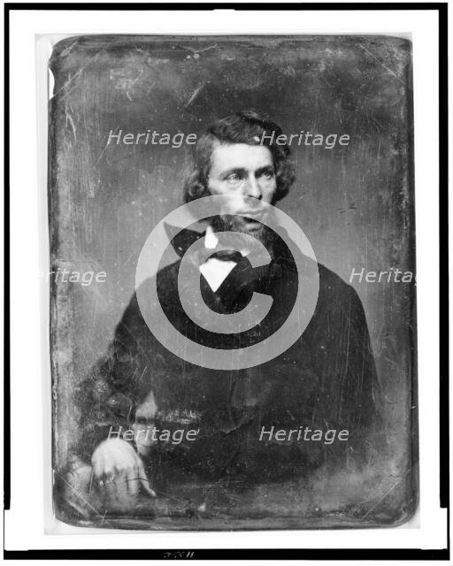 Unidentified man, possibly Asher Brown Durand, half-length portrait, slightly to the left, head thre Creator: Mathew Brady.