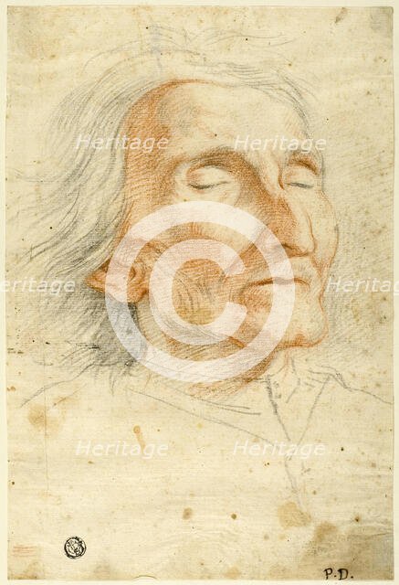 Face of an Old Man with Eyes Closed, n.d. Creator: Pietro Dandini.