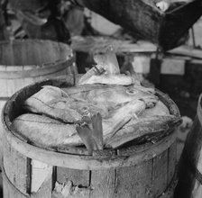 Barrels of codfish, New York, 1943. Creator: Gordon Parks.
