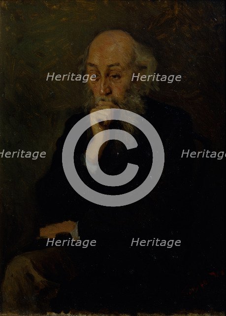 Portrait of the artist Nikolai Ge (1831-1894). Artist: Myasoedov, Grigori Grigoryevich (1834-1911)
