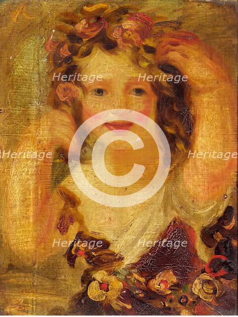 Sketch of a Young Girl (probably Miss Hobbs), c1840s. Creator: John Phillip.