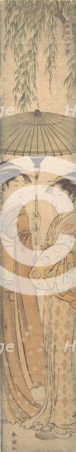 Beauties under an Umbrella, late 18th century. Creator: Shunsho.