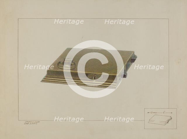 Brass Box Lock, c. 1938. Creator: Edward L Loper.