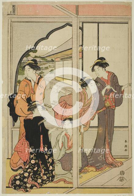 Women in a Mansion, c. 1780/1801. Creator: Katsukawa Shuncho.