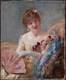 Femme à l'éventail (Portrait de Réjane?), 1879. Creator: Henri Gervex.