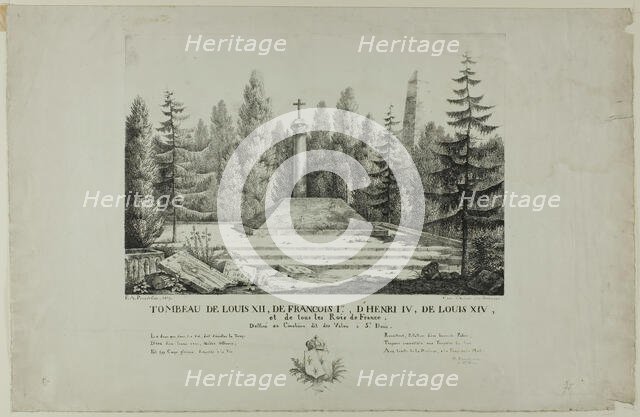 Tomb of Louis XII, François I, Henry IV, Louis XIV, and all the kings of France in the Val..., 1817. Creator: Pernot.