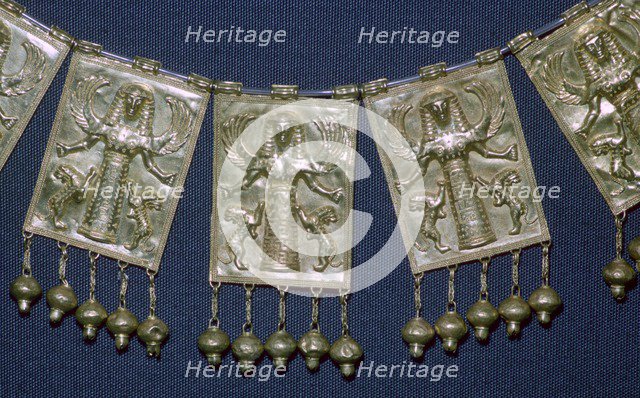Greek gold pectoral plaques with Artemis, 7th century BC. Artist: Unknown