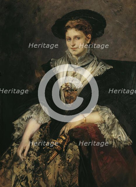 Portrait of Bertha von Piloty, 1872-1873. Creator: Hans Makart.