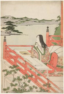 Murasaki Shikibu, Edo period (1615-1868), about 1784. Creator: Torii Kiyonaga.