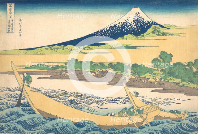 Tago Bay near Ejiri on the Tokaido (Tokaido Ejiri Tago no ura ryaku zu), from the s..., ca. 1830-32. Creator: Hokusai.