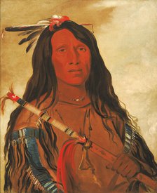 Né-hee-ó-ee-wóo-tis, Wolf on the Hill, Chief of the Tribe, 1832. Creator: George Catlin.