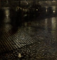 Cab in the Rain , 1896. Creator: Pankiewicz, Józef (1866-1940).