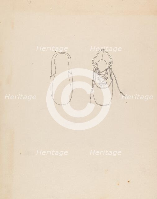 Baby Shoe, c. 1937. Creator: Mae A. Clarke.