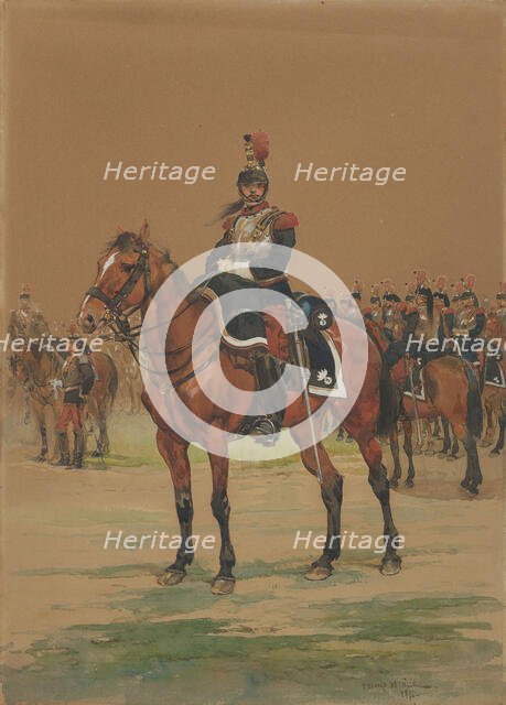 French Cuirassier, 1872. Creator: Jean Baptiste Edouard Detaille.