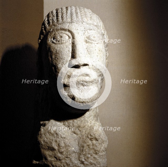 Celtic stone head, Salzburg, Austria, 1st century BC - 1st century. Artist: Unknown