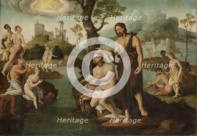 The baptism of Christ, c.1560-c.1565. Creator: Circle of Maarten van Heemskerck.