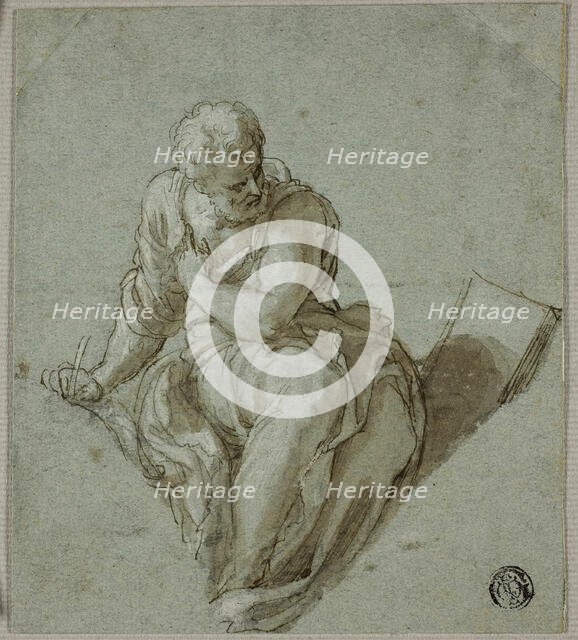 Seated Prophet or Evangelist Writing, n.d. Creator: Giuseppe Porta.